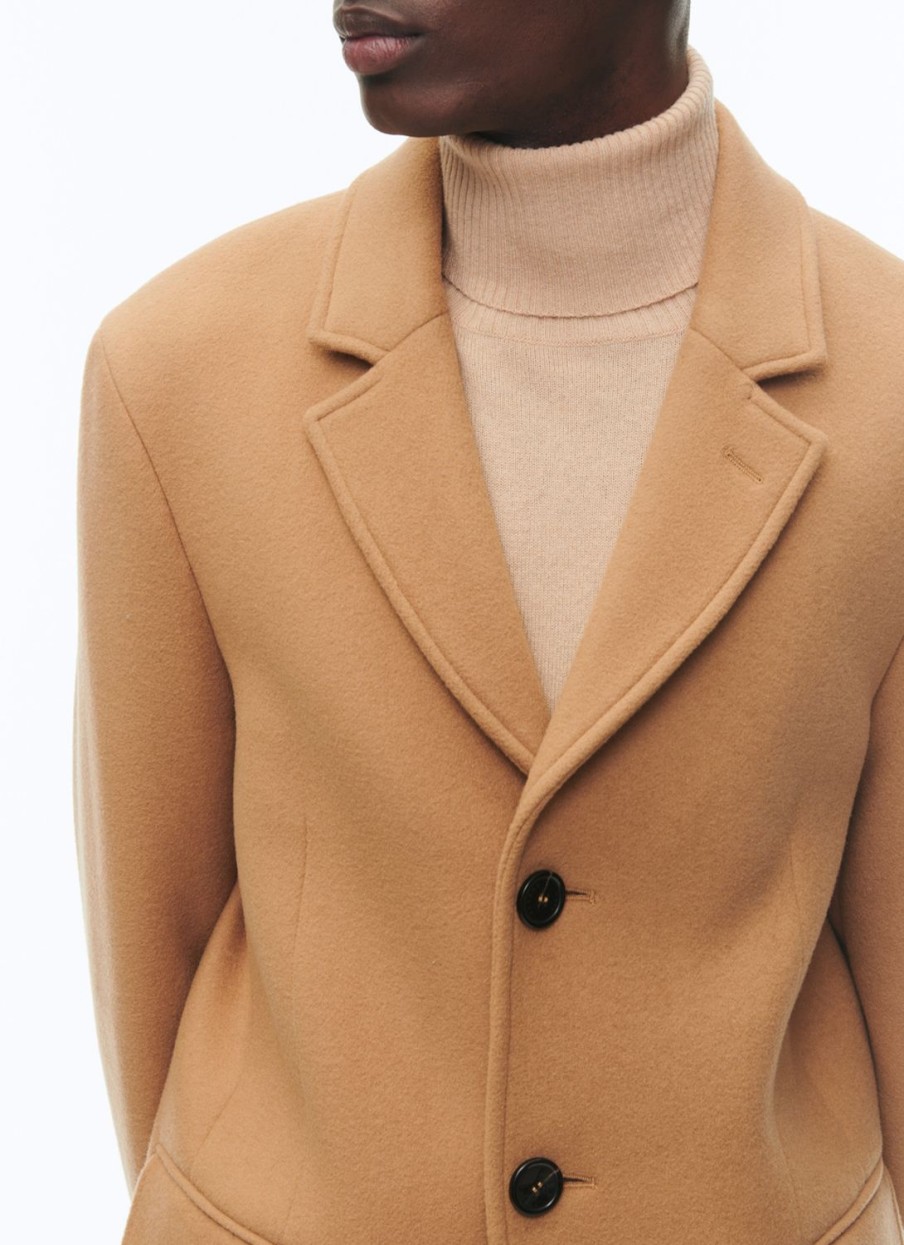 Outerwear | De Fursac Wool Broadcloth Fitted Coat Camel