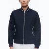 Outerwear | De Fursac Linen Effect Cotton Canvas Jacket Navy Blue