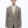 Blazers | De Fursac Fitted Jacket With Houndstooth Pattern Black And Cream Houndstooth Pattern With Orange Checks