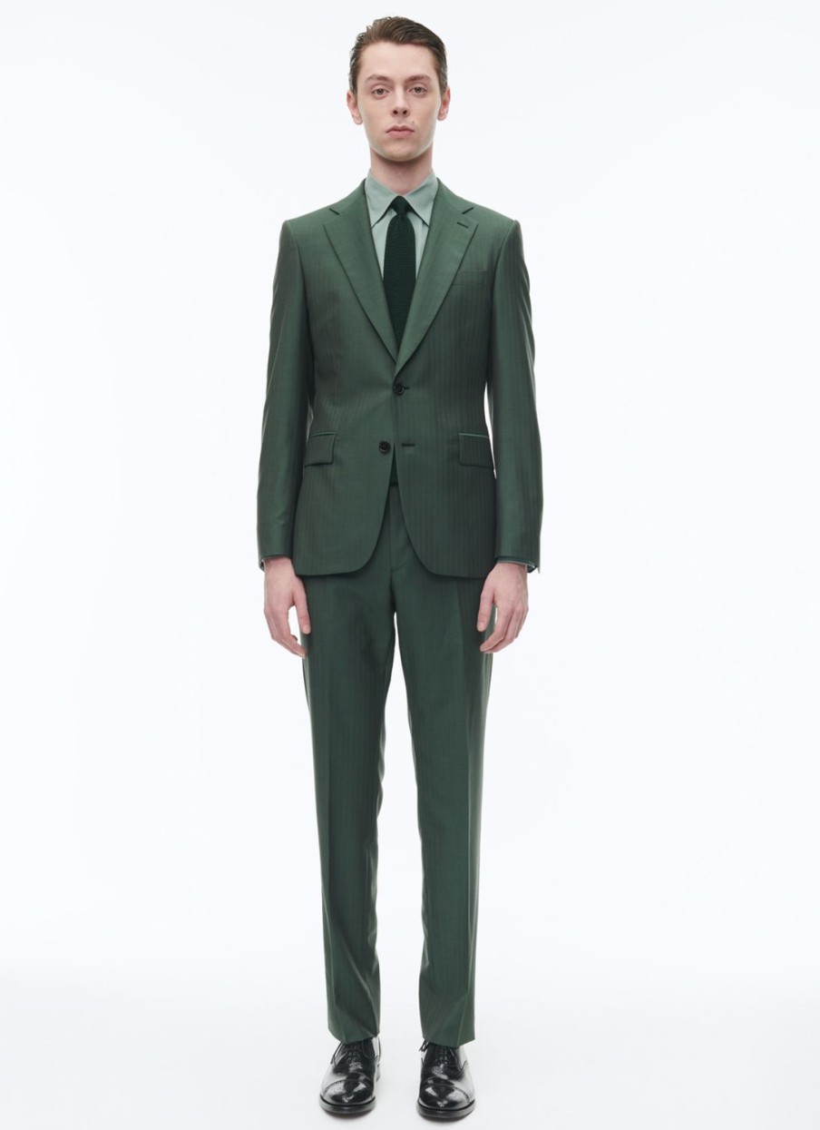 Suits | De Fursac Solaro Virgin Wool Fitted Suit British Racing Green