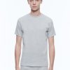 Polos & T-Shirts | De Fursac Ribbed Cotton Jersey Ringer T-Shirt Grey