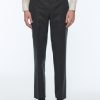 Trousers | De Fursac Wool Flannel Trousers Charcoal Grey