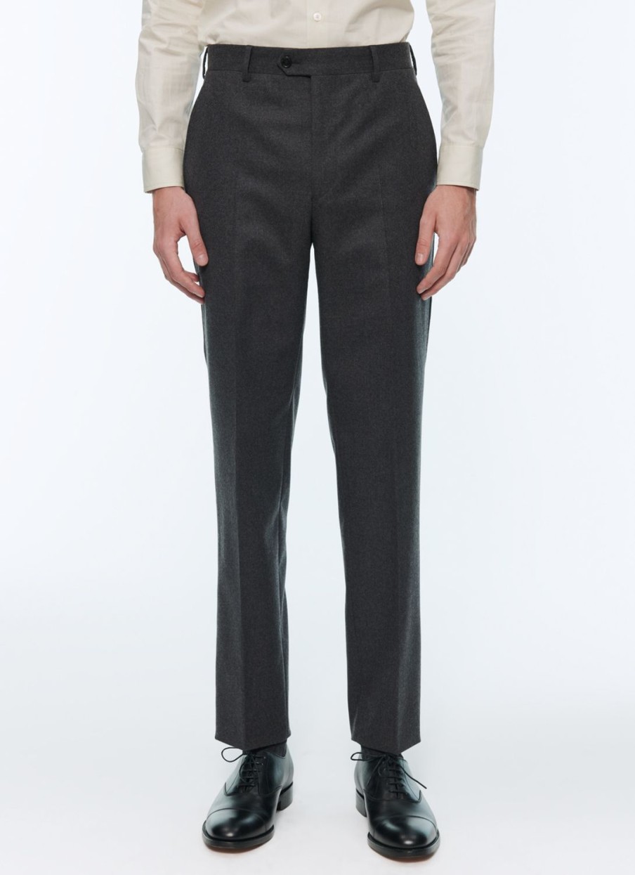 Trousers | De Fursac Wool Flannel Trousers Charcoal Grey