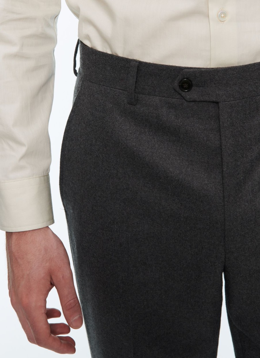 Trousers | De Fursac Wool Flannel Trousers Charcoal Grey