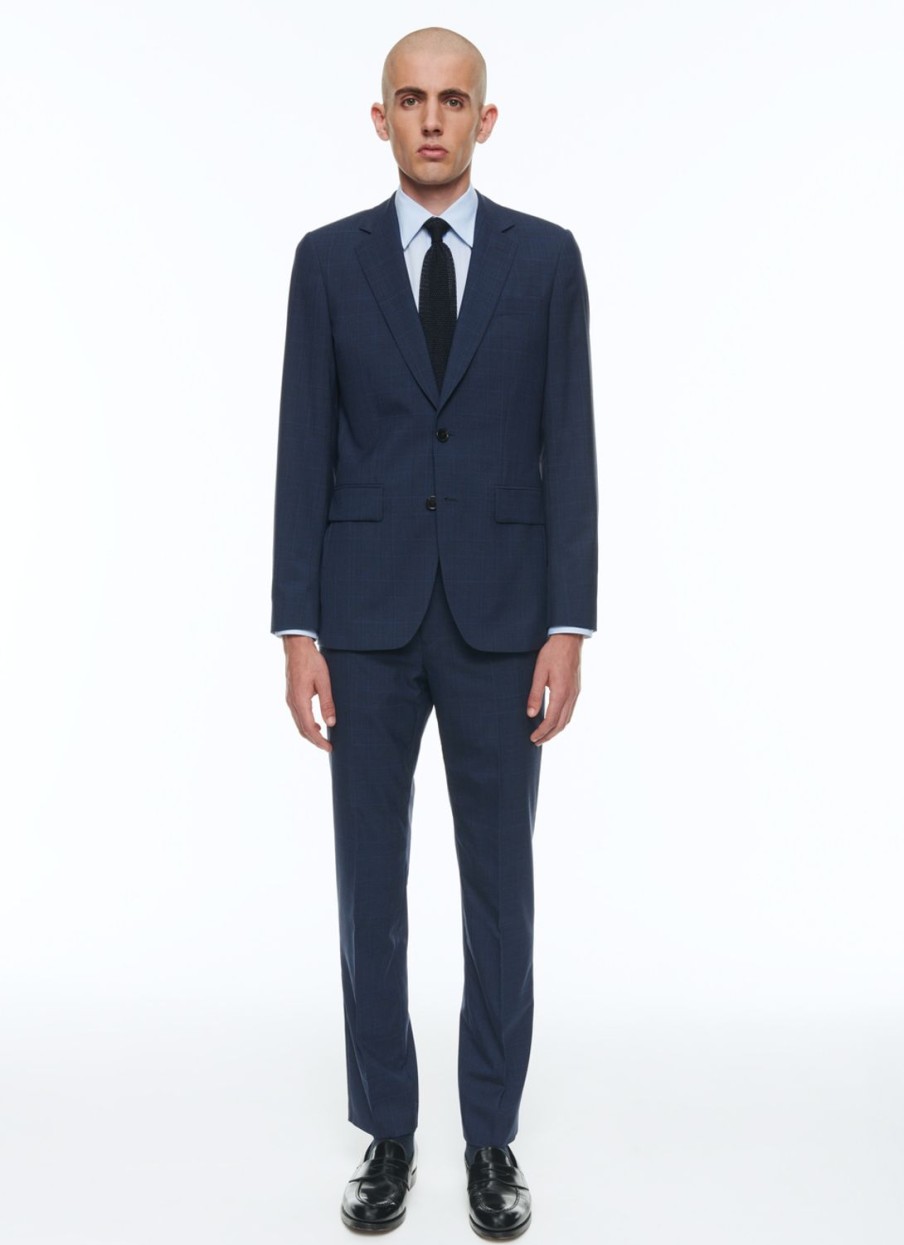 Suits | De Fursac Virgin Wool Large Suit Blue - Prince Of Wales Pattern