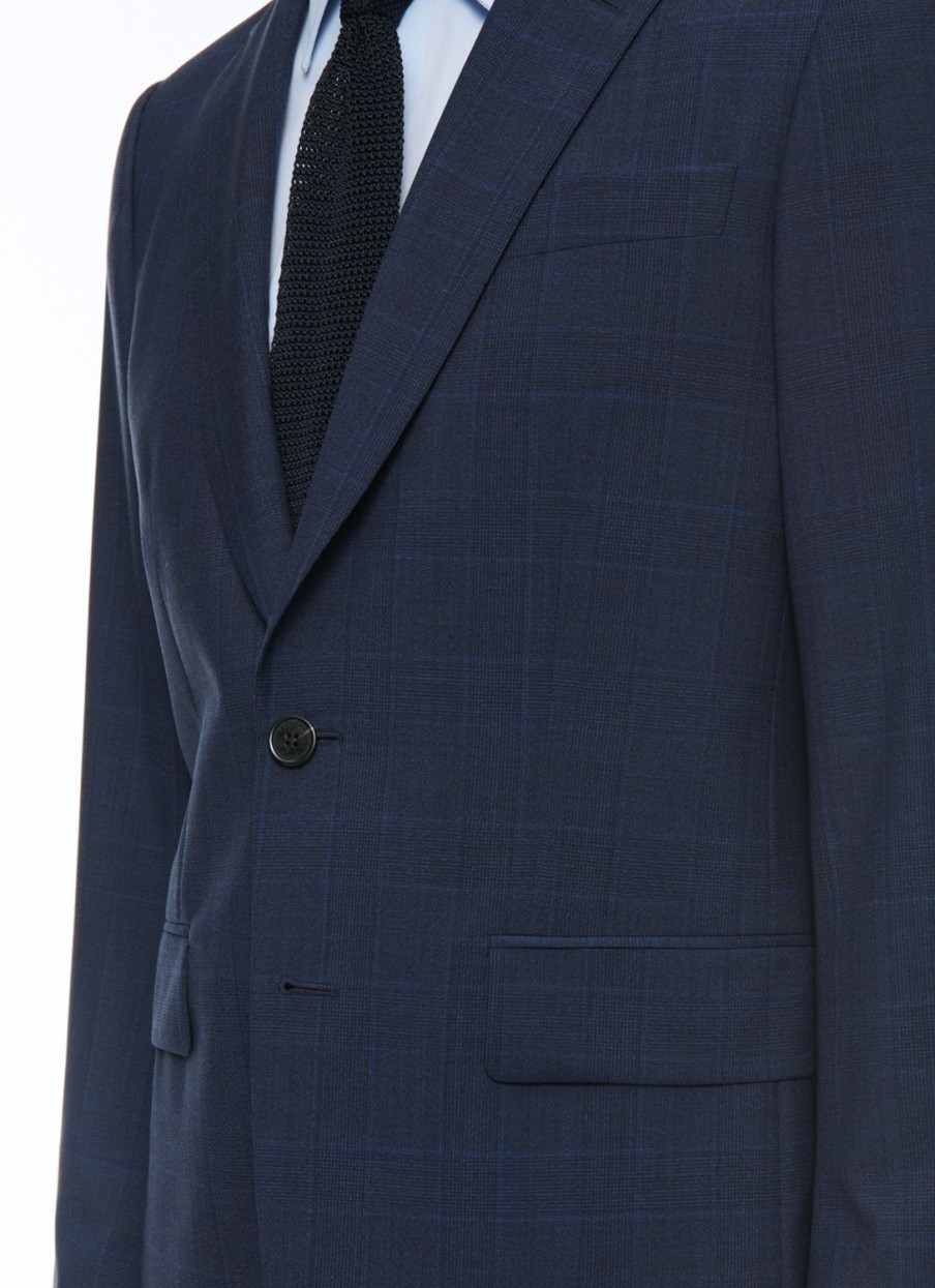 Suits | De Fursac Virgin Wool Large Suit Blue - Prince Of Wales Pattern