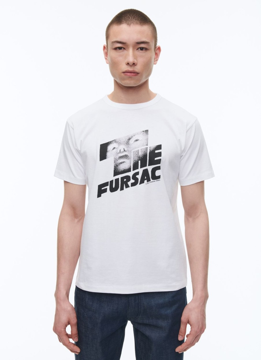 Polos & T-Shirts | De Fursac Organic Cotton Jersey T-Shirt White - "The Fursac" Print