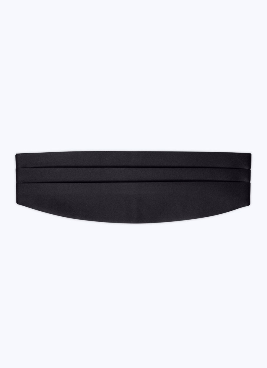 Belts | De Fursac Satin Pleated Tuxedo Belt Black