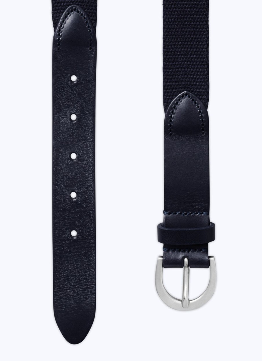 Belts | De Fursac Cotton And Leather Knitted Belt Navy Blue