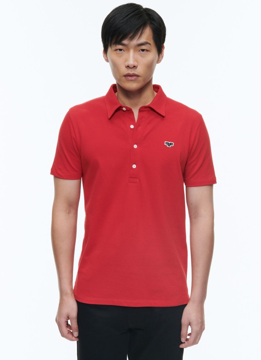 Polos & T-Shirts | De Fursac Organic Cotton Pique Polo Sweater Red