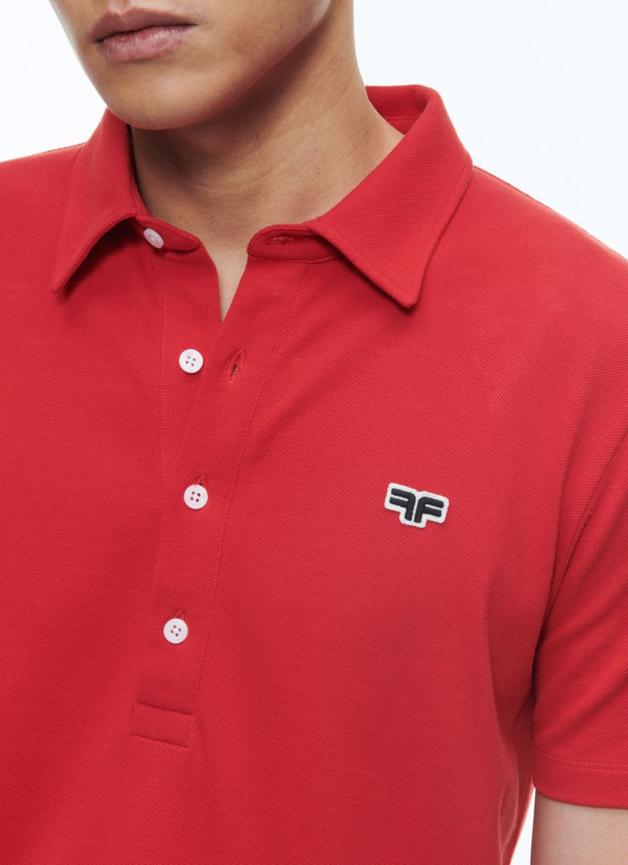 Polos & T-Shirts | De Fursac Organic Cotton Pique Polo Sweater Red