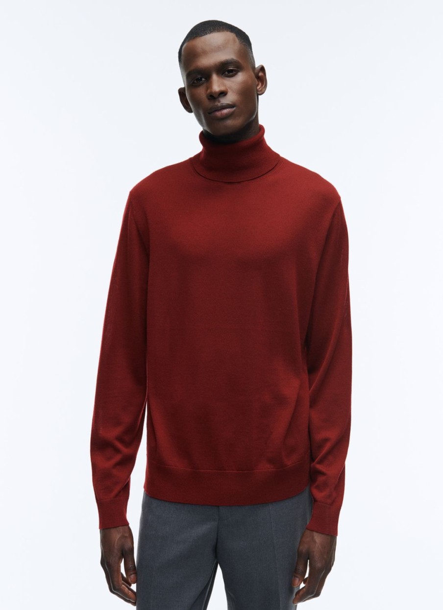 Sweaters | De Fursac Merino Wool Roll Neck Sweater Burgundy