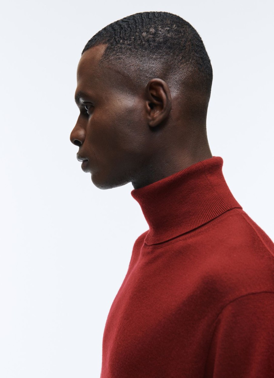 Sweaters | De Fursac Merino Wool Roll Neck Sweater Burgundy