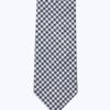 Ties | De Fursac Canvas Tie With Gingham Pattern White And Blue Gingham Pattern