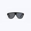 Sunglasses | De Fursac Black Aviator Sunglasses Black - Grey Lenses