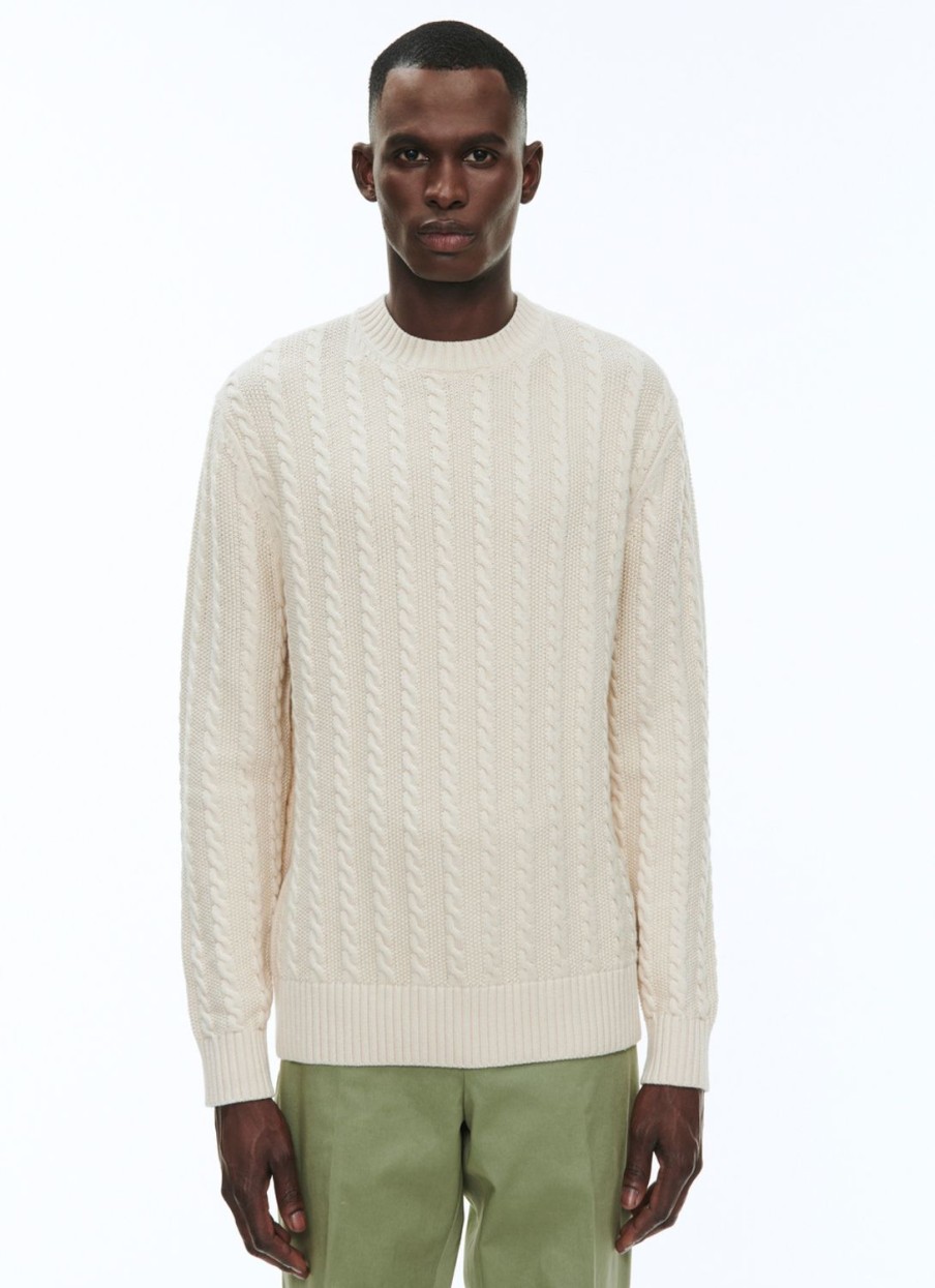 Sweaters | De Fursac Wool And Cotton Cable Knit Sweater Ecru