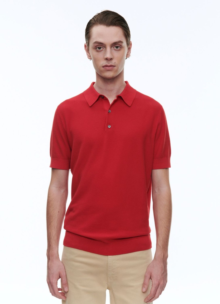 Polos & T-Shirts | De Fursac Cotton And Cashmere Polo Sweater Red