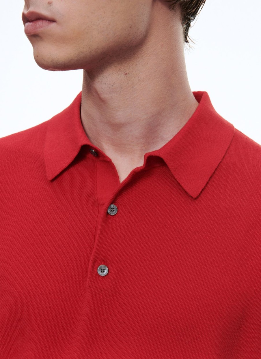 Polos & T-Shirts | De Fursac Cotton And Cashmere Polo Sweater Red