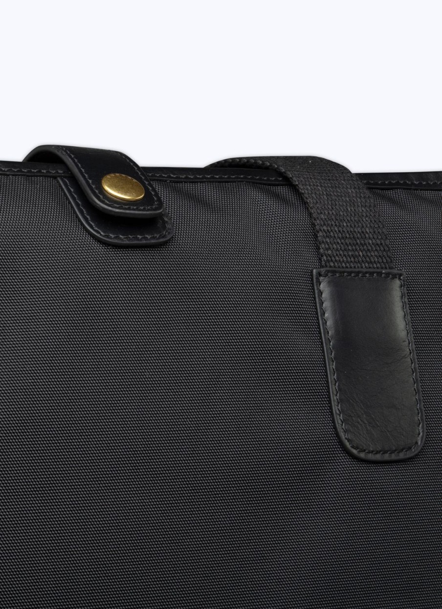 Leather Goods | De Fursac Technical Fabric And Leather Tote Bag Black