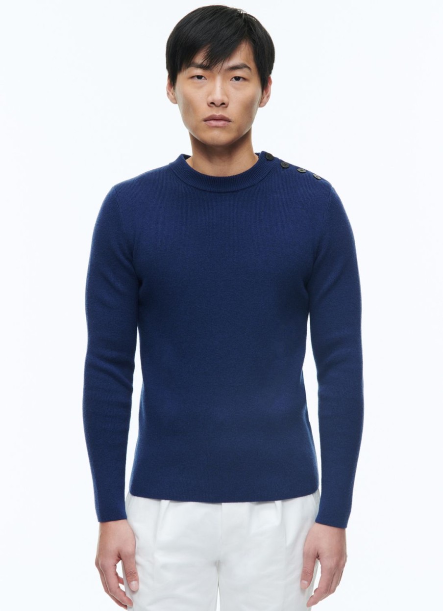 Sweaters | De Fursac Cotton And Certified Wool Sweater Dark Blue