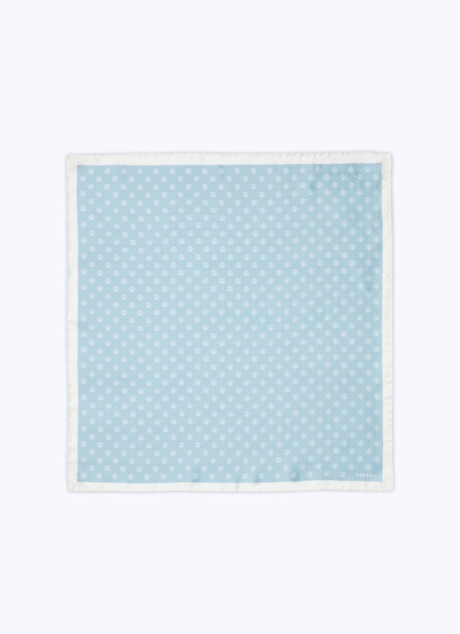 Pocket Squares | De Fursac Printed Silk Twill Pocket Square Sky Blue