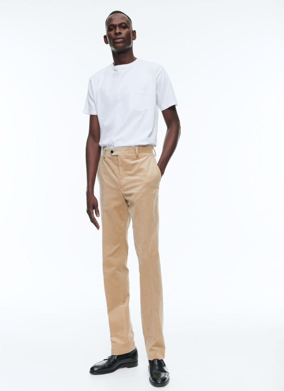 Trousers | De Fursac Velvet Fitted Trousers Beige