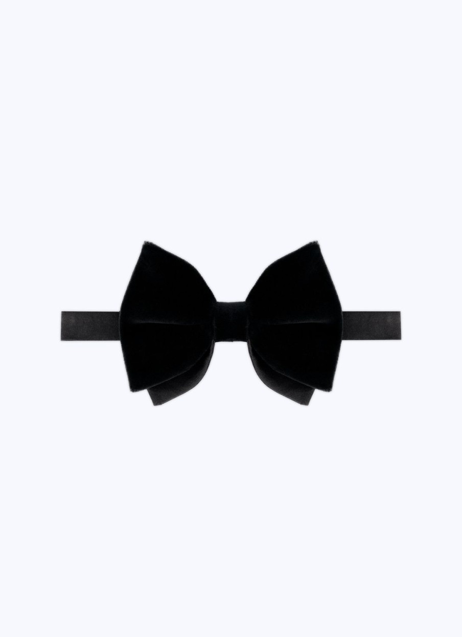 Ties | De Fursac Velvet Bow Tie Black