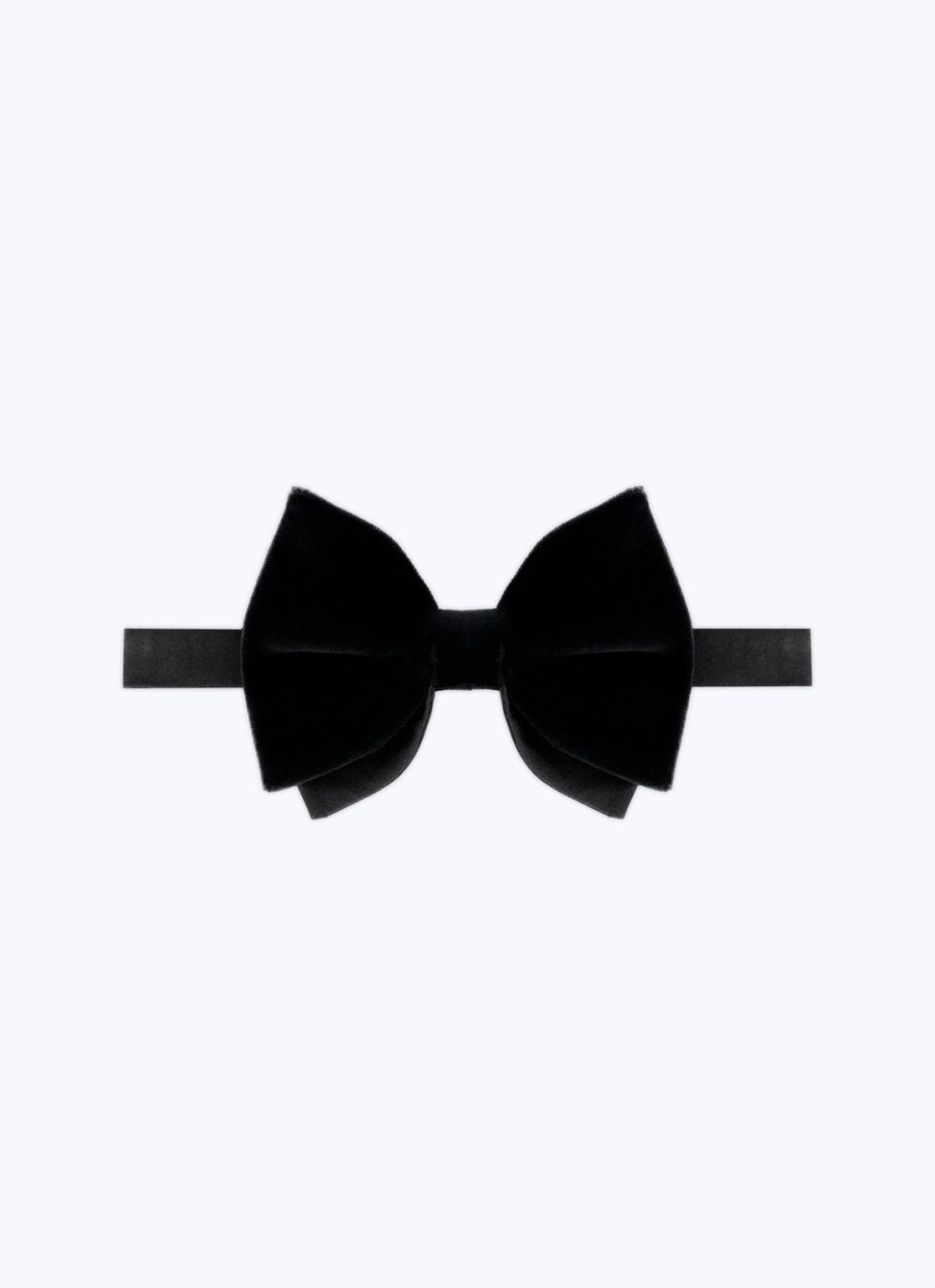 Ties | De Fursac Velvet Bow Tie Black