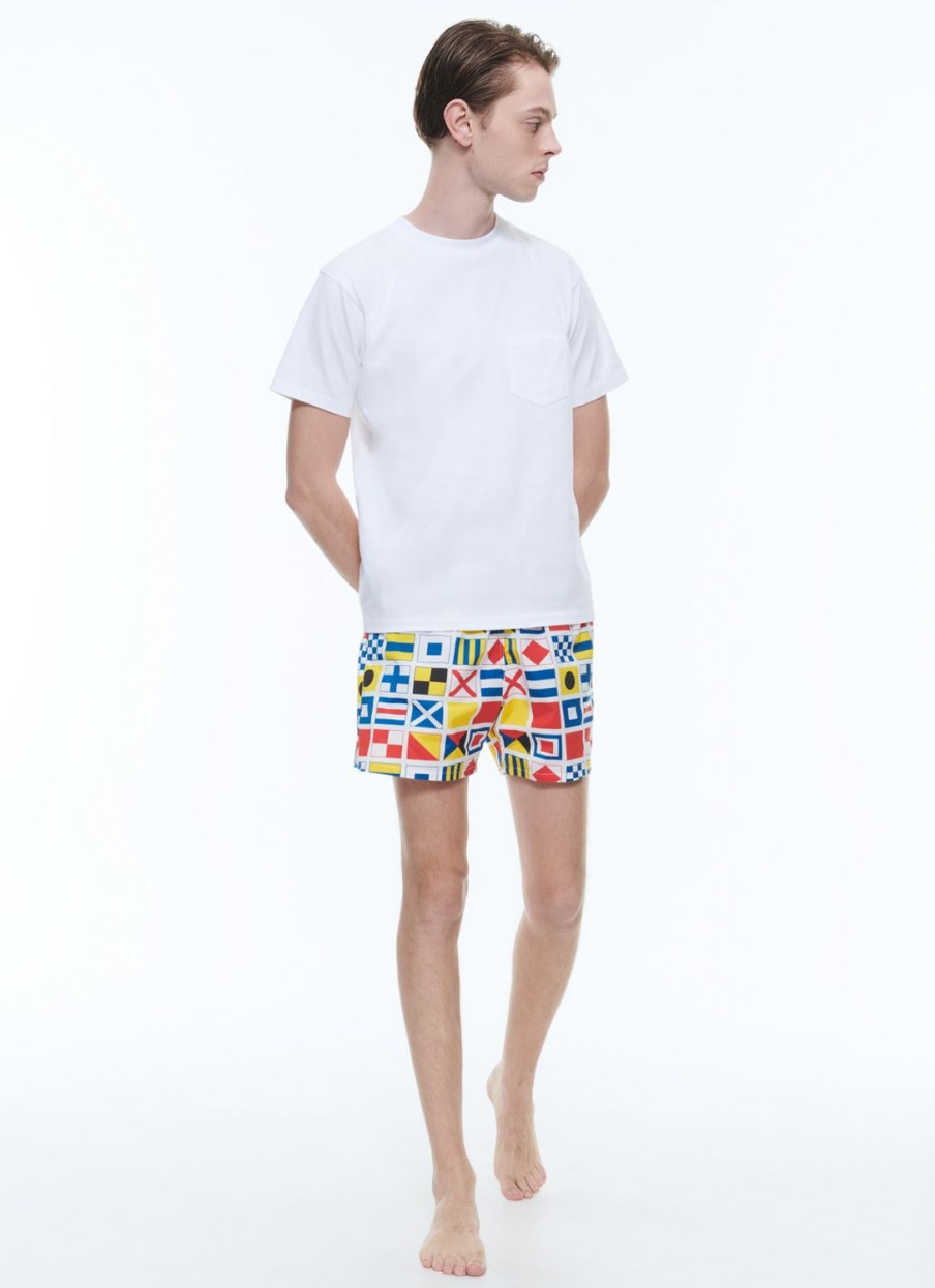 Others | De Fursac Flags Printed Swim Shorts Beige - French Flags Print