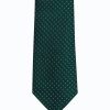 Ties | De Fursac Green Silk Tie With Polka Dots Green - White Polka Dots