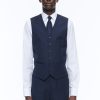 Suits | De Fursac Certified Wool Suit Waistcoat Navy Blue - Tone On Tone Stripes