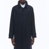 Outerwear | De Fursac Blended Wool Coat With A Pleat Navy Blue - Tartan Lining