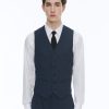 Suits | De Fursac Prince Of Wales Wool Canvas Waistcoat Navy Blue - Prince Of Wales Pattern