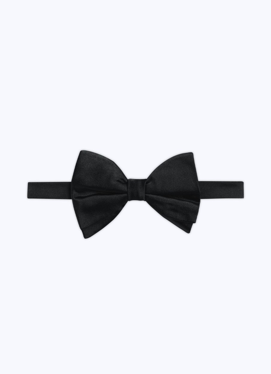 Ties | De Fursac Satin Bow Tie Black