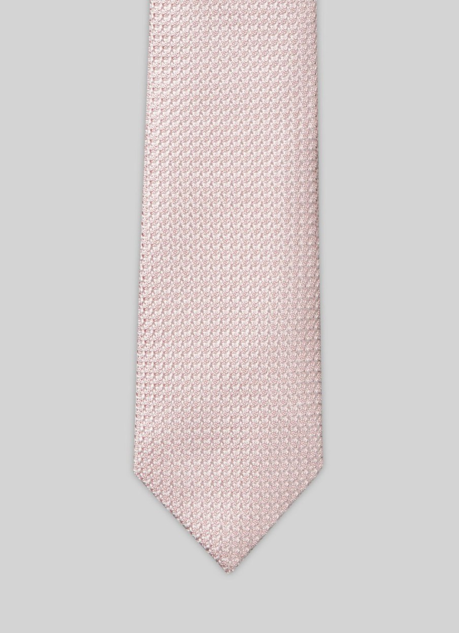 Ties | De Fursac Pink Silk Tie Pink - Plain Weave