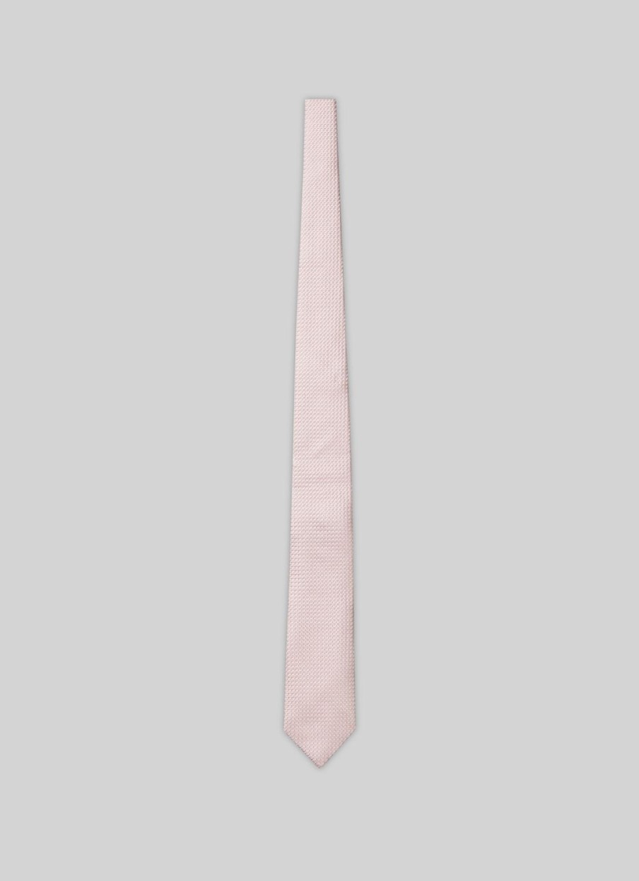 Ties | De Fursac Pink Silk Tie Pink - Plain Weave