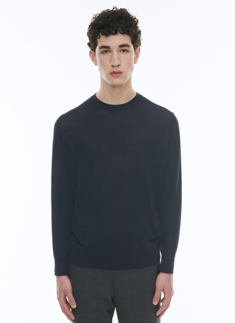 Sweaters | De Fursac Merino Wool Sweater Navy Blue