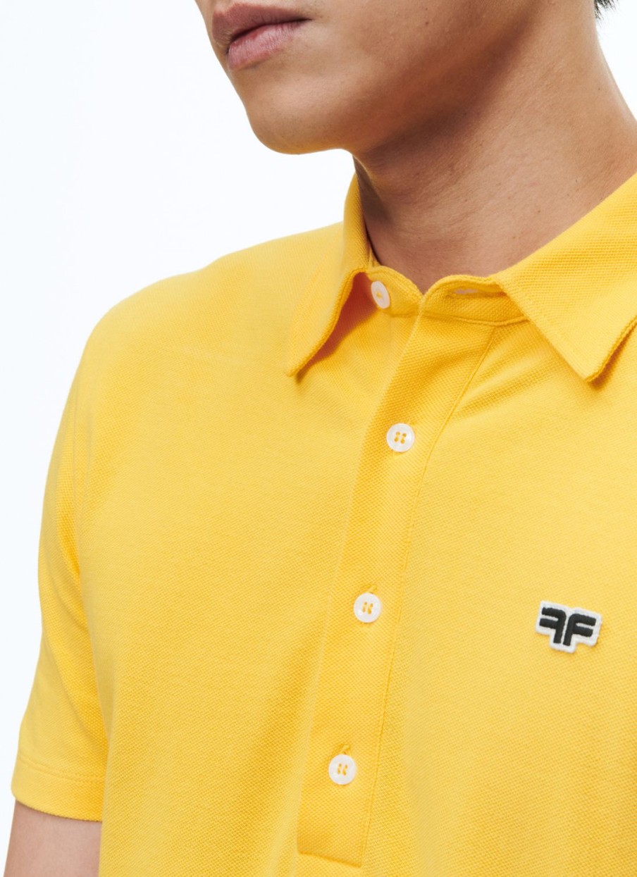 Polos & T-Shirts | De Fursac Organic Cotton Pique Polo Sweater Yellow