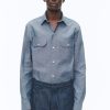 Shirts | De Fursac Cotton Chambray Overshirt Denim Blue