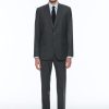 Suits | De Fursac End-On-End Virgin Wool Large Suit Charcoal Grey - End-On-End