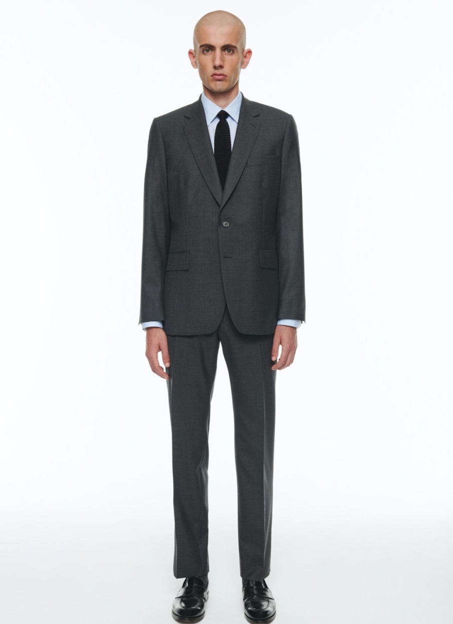 Suits | De Fursac End-On-End Virgin Wool Large Suit Charcoal Grey - End-On-End