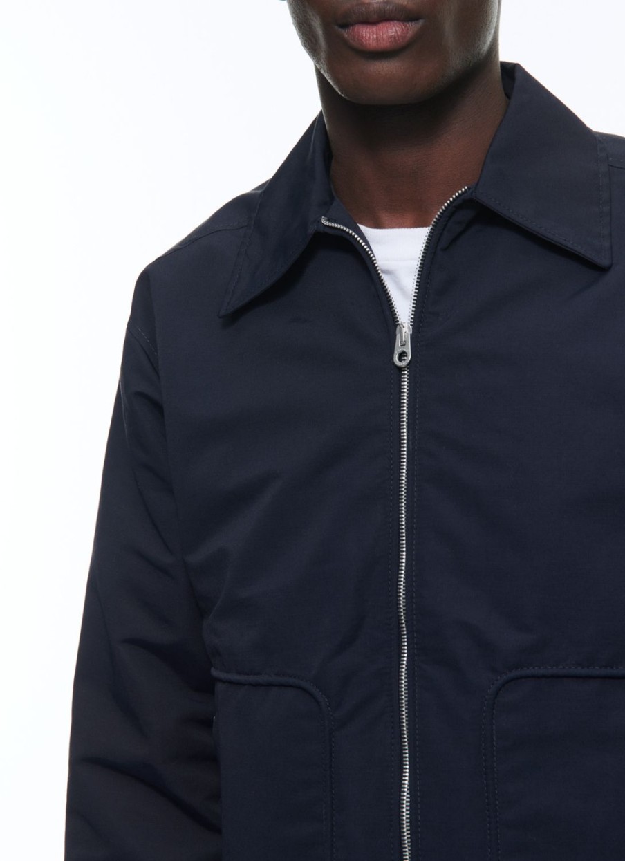 Outerwear | De Fursac Technical Fabric Quilted Jacket Navy Blue