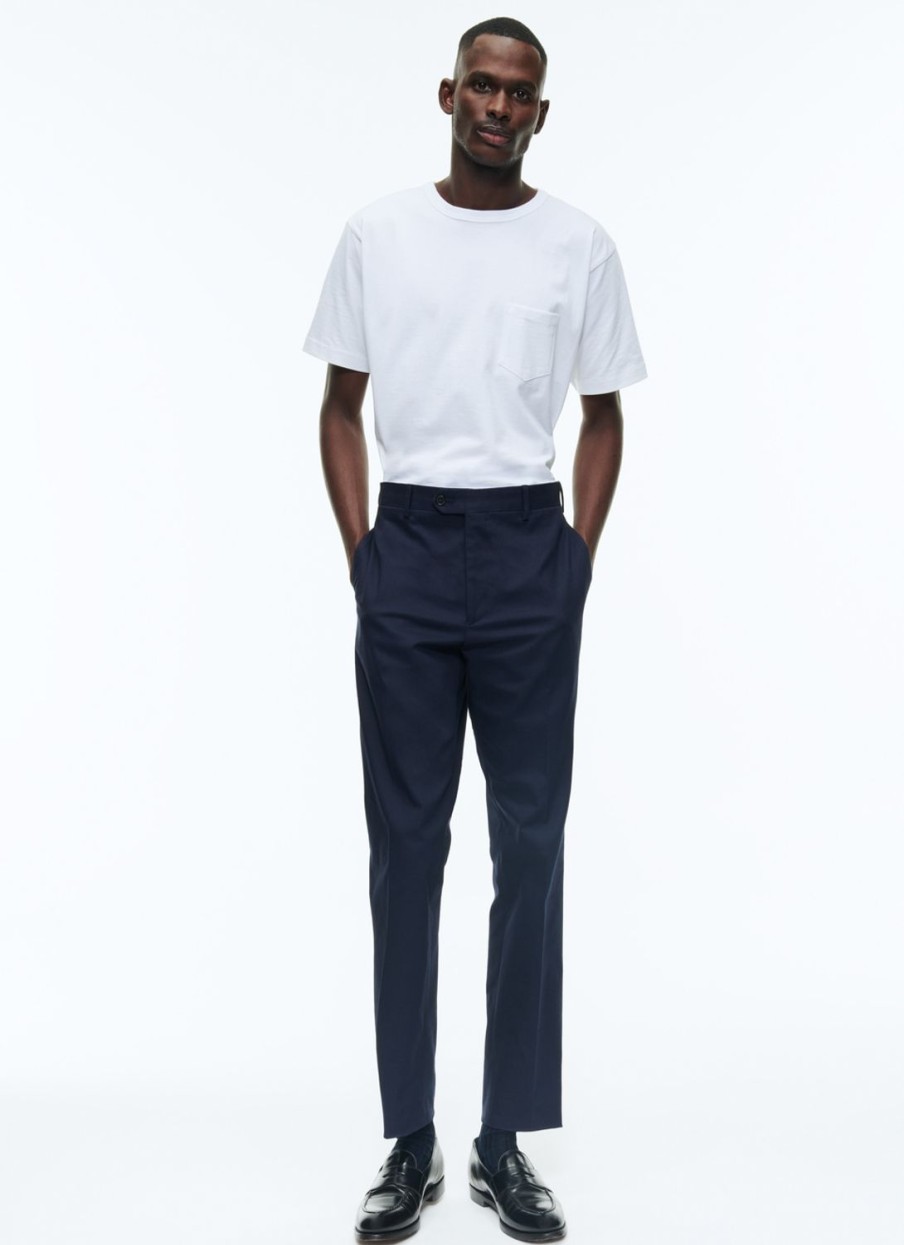 Trousers | De Fursac Cotton Gabardine Chino Trousers Navy Blue