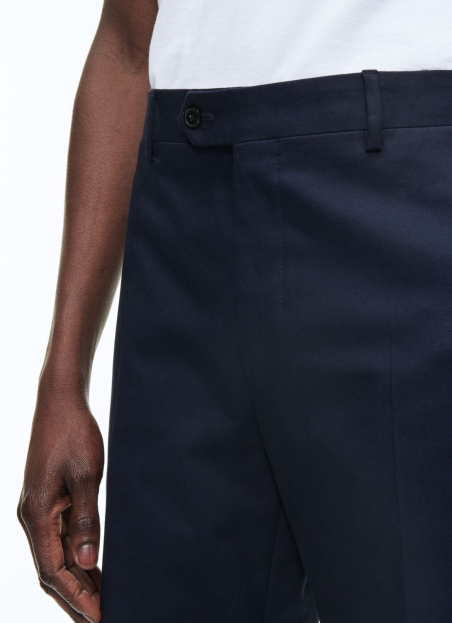 Trousers | De Fursac Cotton Gabardine Chino Trousers Navy Blue