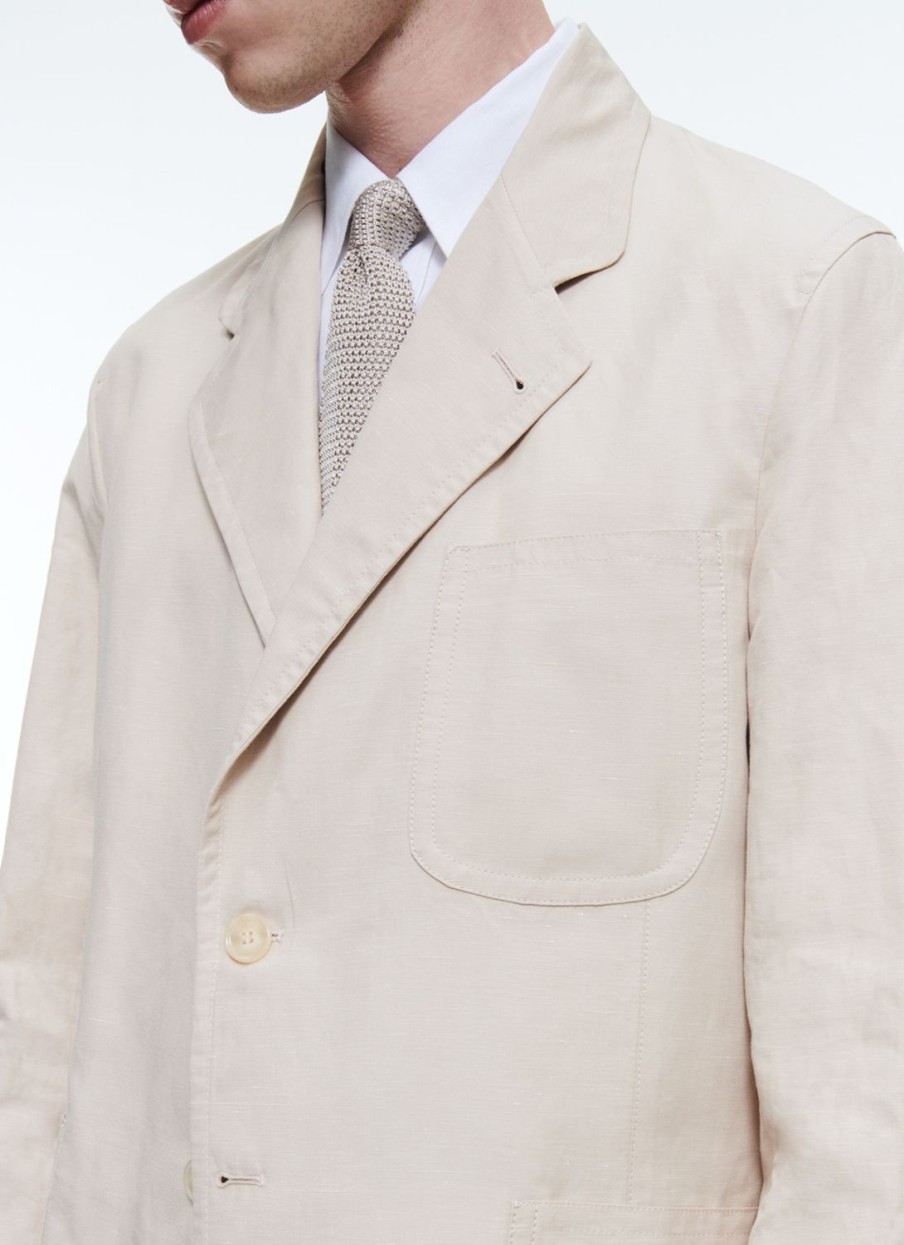 Blazers | De Fursac Linen And Cotton Slack Jacket Beige