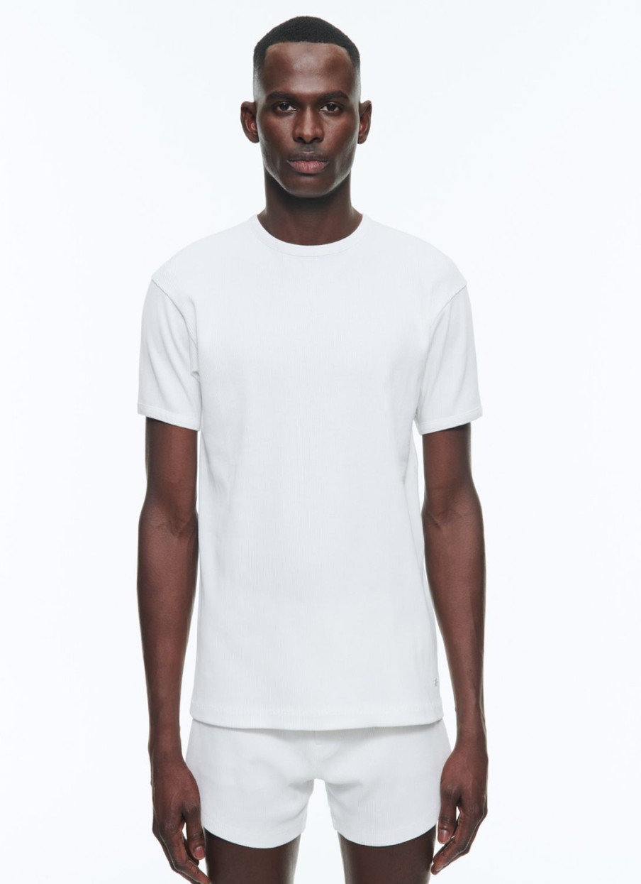 Polos & T-Shirts | De Fursac Ribbed Cotton Jersey Ringer T-Shirt Ecru