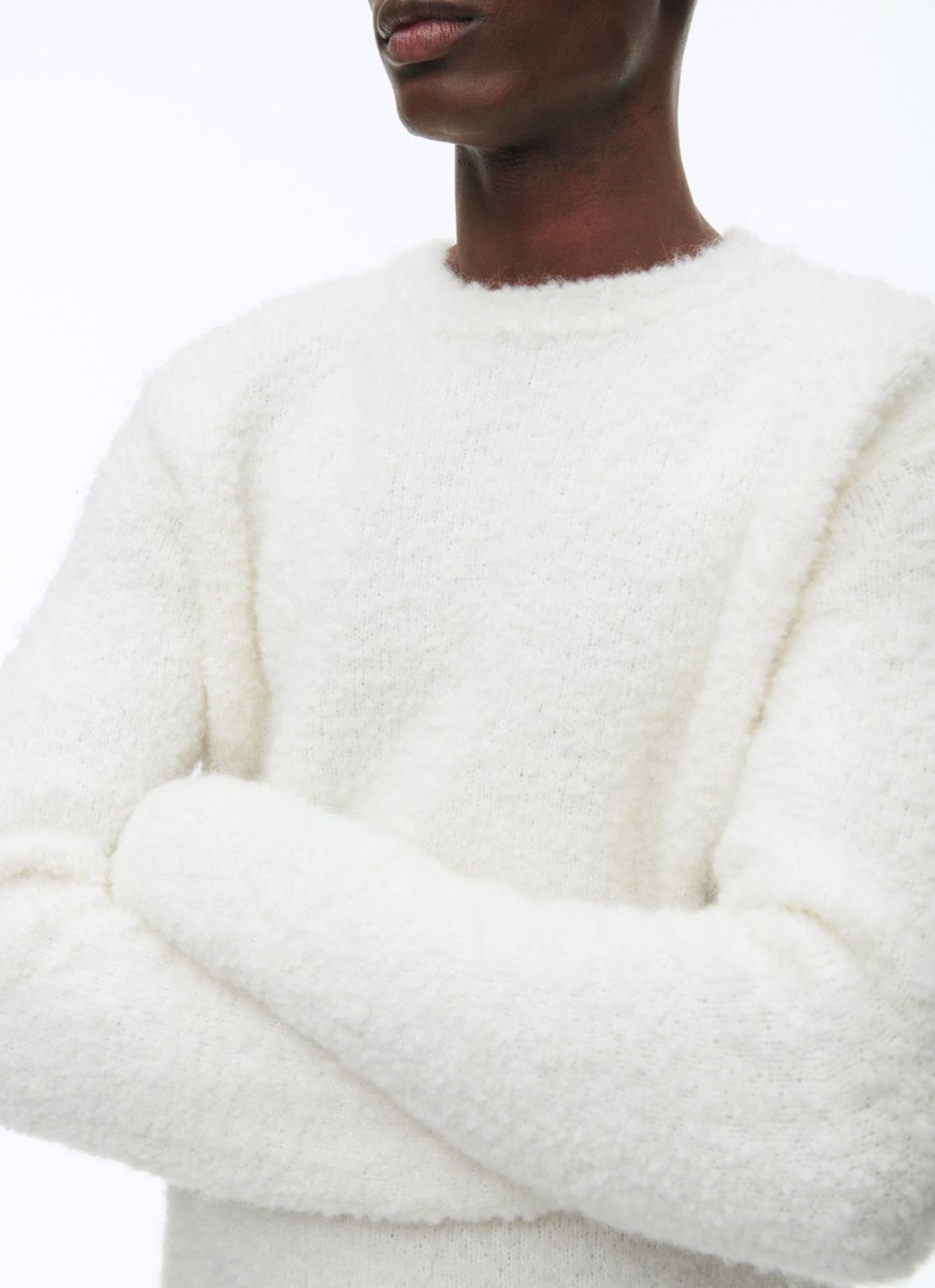 Sweaters | De Fursac Blended Wool Sweater With Boucle Pattern Ecru