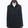 Outerwear | De Fursac Woolen Cloth Coat With Officer Collar Navy Blue