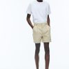 Trousers | De Fursac Cotton Canvas Bermuda Shorts Beige