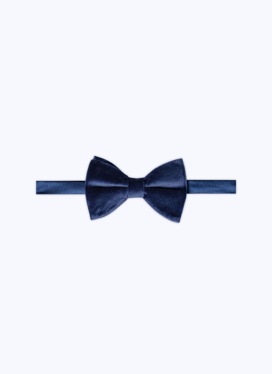 Ties | De Fursac Velvet And Silk Bow Tie Blue